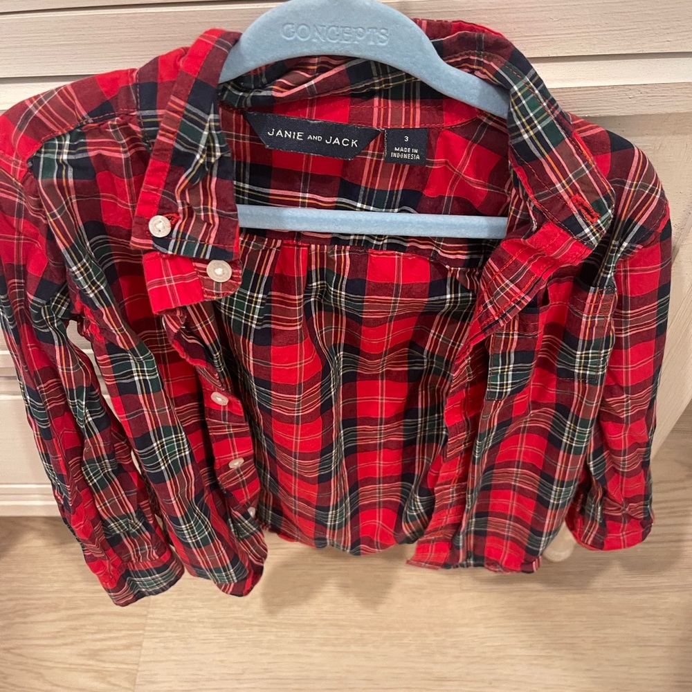 Jamie and Jack red plaid button down size 3